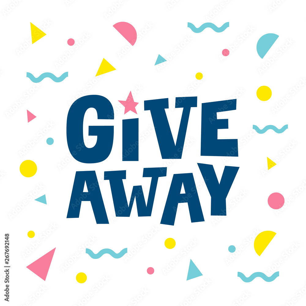 Giveaway. Social media banner with colorful abstract background. Vector concept. Giveaway. Social media banner with colorful abstract background. Vector concept.