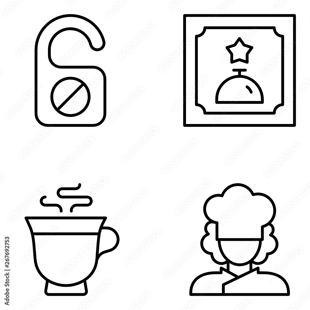 Hotel Vector Line Icon Set