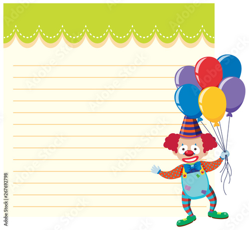 Clown on note template