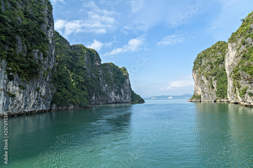 Halong bay islands mountains South China Sea paradise Vietnam. Site Asia