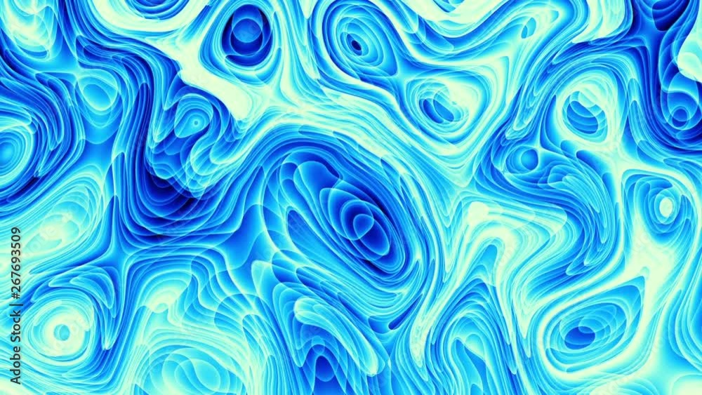 Moving random wavy texture. Psychedelic animated background. Transform abstract curved shapes. Looping footage.