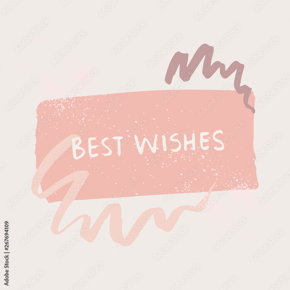 Fototapeta Best wishes card template. Abstract minimalist vector background
