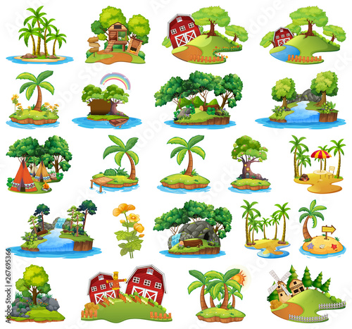 Set of nature island