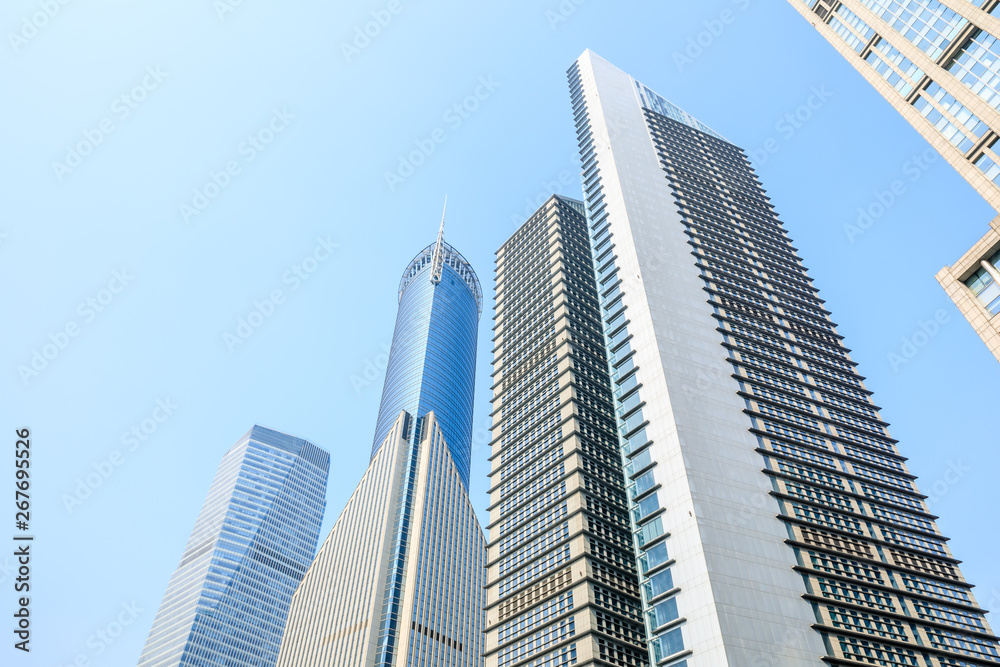 low angle view of skyscrapers in Shanghai,China low angle view of skyscrapers in Shanghai,China