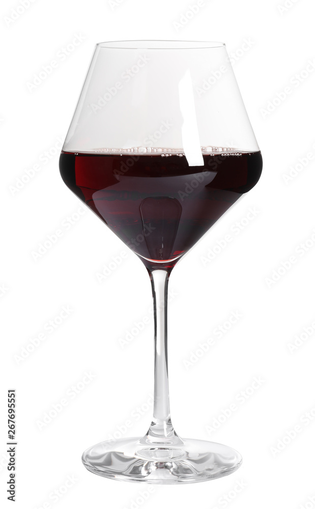Glass of delicious expensive red wine on white background Glass of delicious expensive red wine on white background