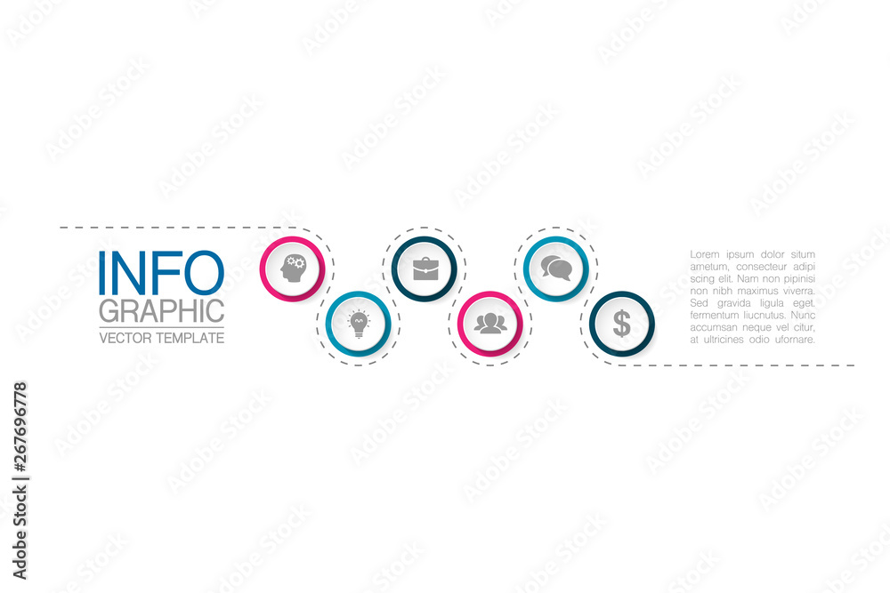 Vector iInfographic template for business, presentations, web design, 6 options. Vector iInfographic template for business, presentations, web design, 6 options.