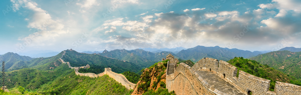 The Great Wall of China at Jinshanling,panoramic view