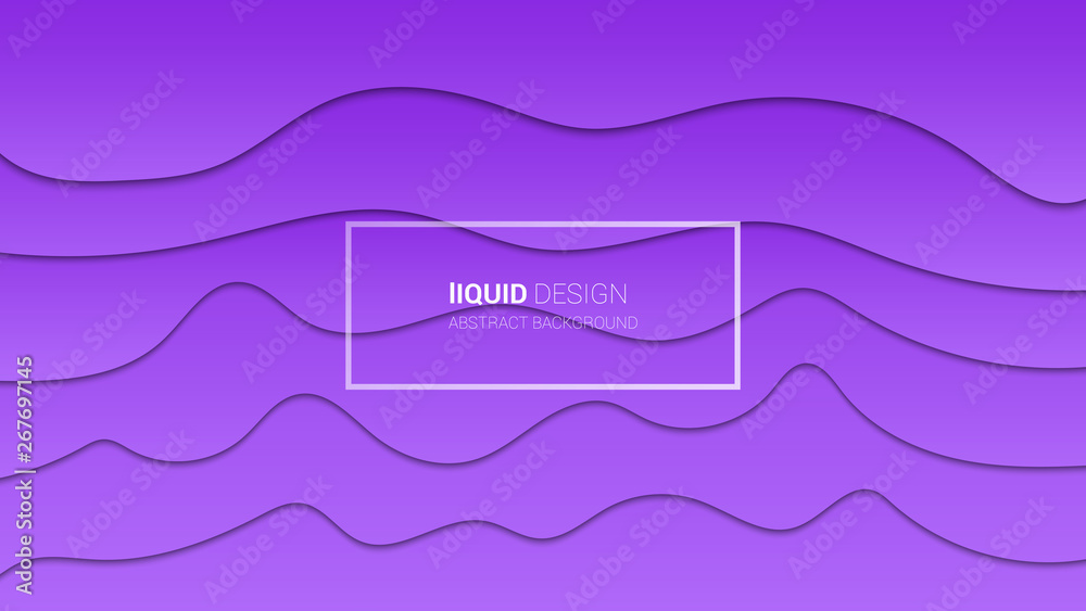 Abstract liqiud multi layers 3d design. Dynamic concept design or flowing liquid illustration for website template. Papercut.