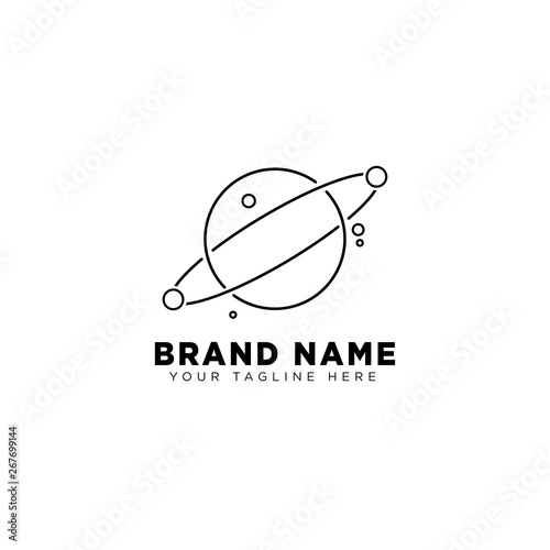 galaxy planet logo template vector design illustration