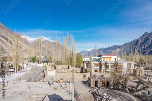 Small village on the way to Nubra Valley in Leh-Ladakh, Jammu and Kashmir, India photo