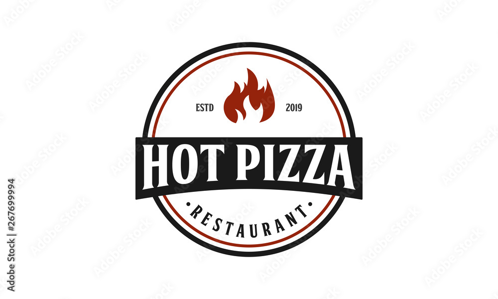 Obraz premium Hot pizza logo design