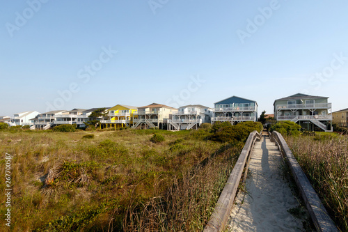 Vacation beach rentals on the green sand dunes, Sunset Beach, North Carolina