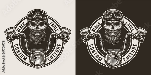 Vintage monochrome motorcycle label