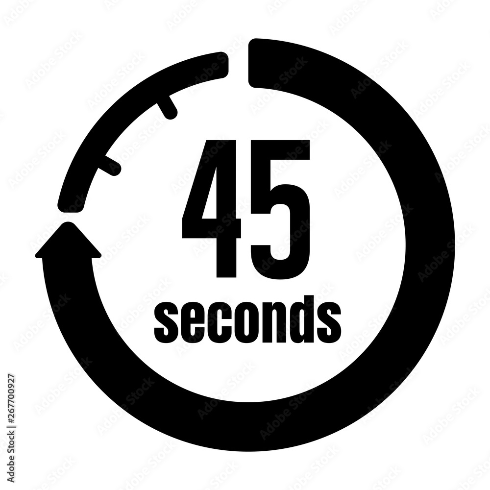 Clock , timer (time passage) icon / 45 seconds Clock , timer (time passage) icon / 45 seconds