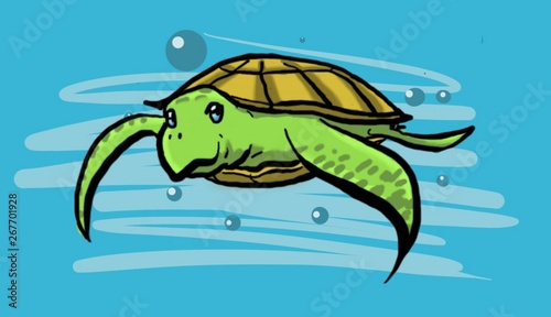 Fototapeta Naklejka Na Ścianę i Meble -  turtle in water