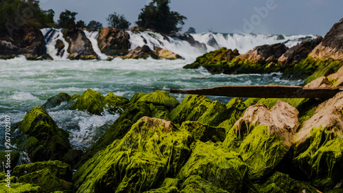 lake in mountains at si phan don photo