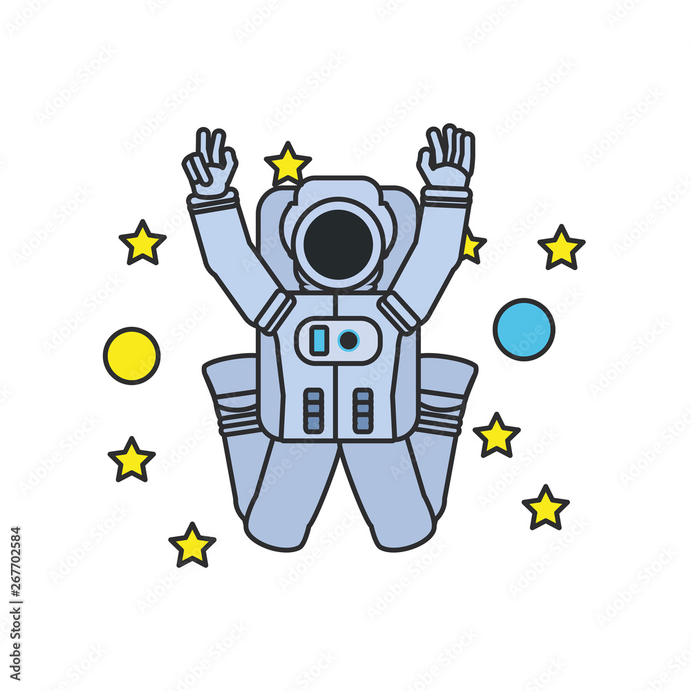 astronaut suit jumping with set of stars astronaut suit jumping with set of stars