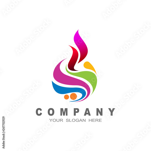 circular fire logo, sports tournament icon