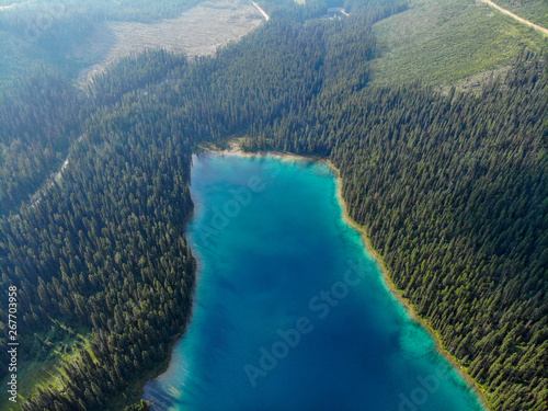 blue lake in the mountains