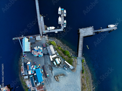 aerial view of fishing dock