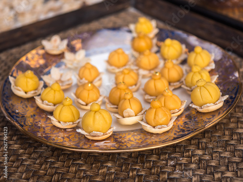 Traditional Thai dessert, Khanom Ja mongkut photo