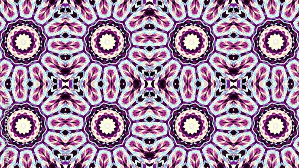 Symmetric mosaic tile transforming ornament. Mosaic circles. Abstract looping footage. Symmetric mosaic tile transforming ornament. Mosaic circles. Abstract looping footage.