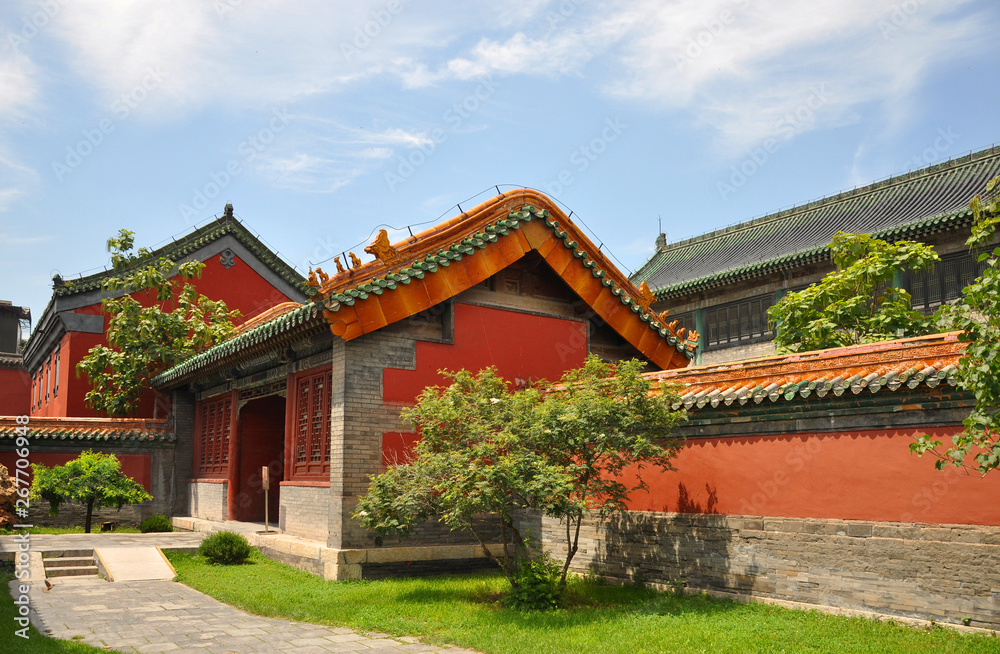 Pavilion in the Shenyang Imperial Palace Mukden Palace, Shenyang, Liaoning Province, China. Shenyang Imperial Palace UNESCO world heritage site built in 400 years ago.