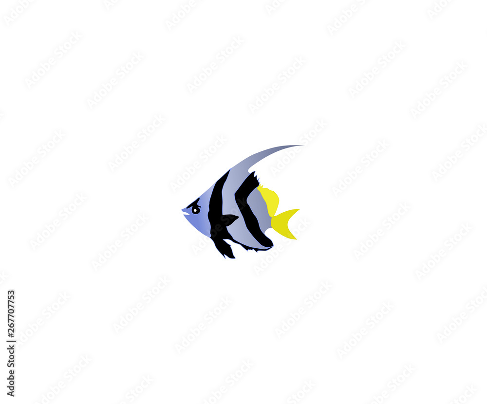 Fototapeta premium Vector. tropical fish trout under the Caribbean Sea