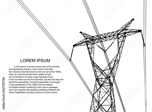 Electric power transmission. Vector illustration.