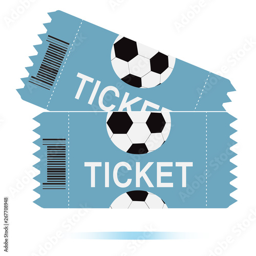 Two football tickets icon on white background, Two football tickets symbol. Vector illustration.