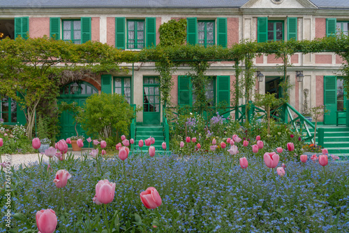 Tela Giverny, France - 05 07 2019: The gardens of Claude Monet in Giverny
