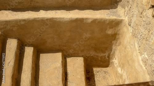 the steps to a ritual bath in qumran, israel