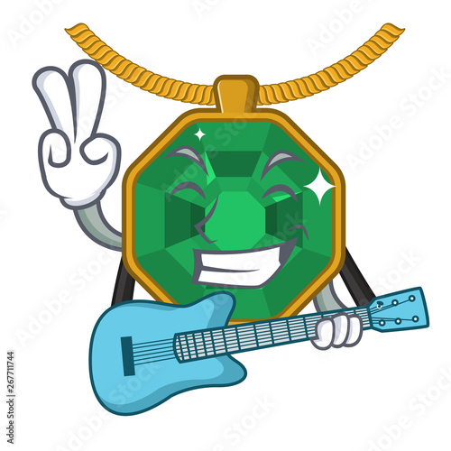 With guitar peridot jewelry in the shape character