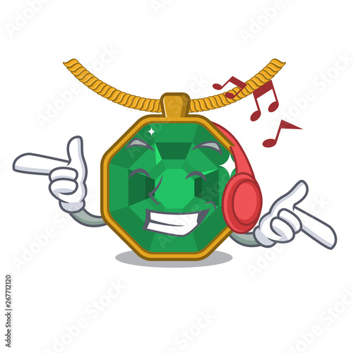 Listening music peridot jewelry in the shape character