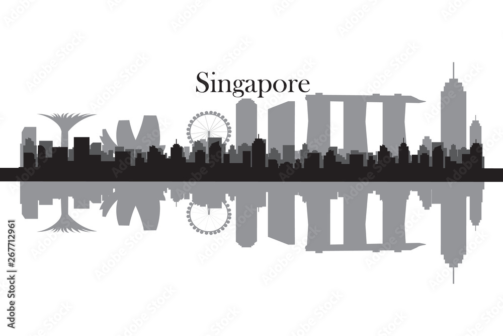 Singapore city silhouette skyline vector
