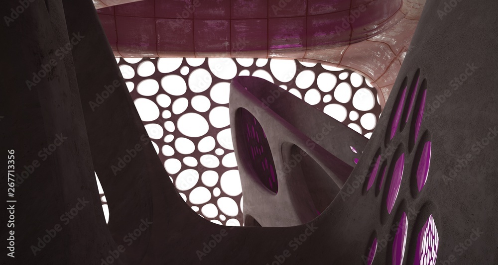 Empty smooth abstract room interior of sheets rusted metal . Architectural background. 3D illustration and rendering Empty smooth abstract room interior of sheets rusted metal . Architectural background. 3D illustration and rendering