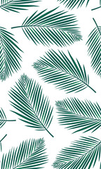 Wandcirkels Botanische print patronen Naadloos patroon met palmbladeren  © JANNTA