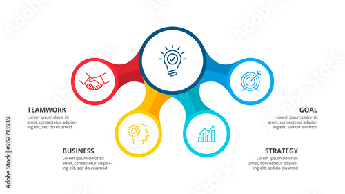Flowchart infographic template with 4 steps or options. Vector business template for presentation.