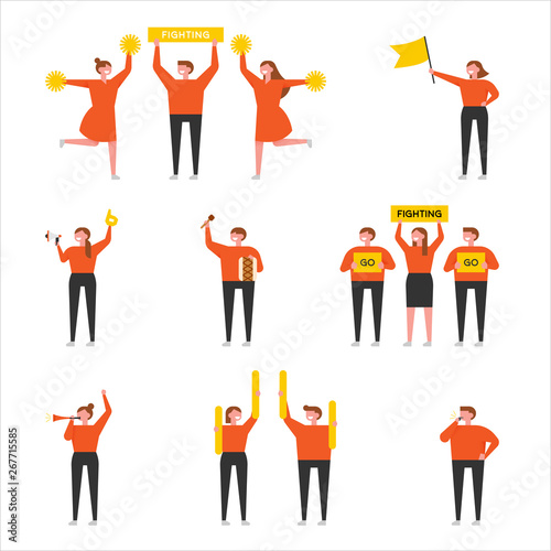 The supporters of the sports club. flat design style minimal vector illustration