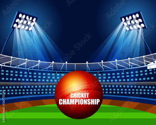 illustration of Cricket Cricket championship concept with showing match