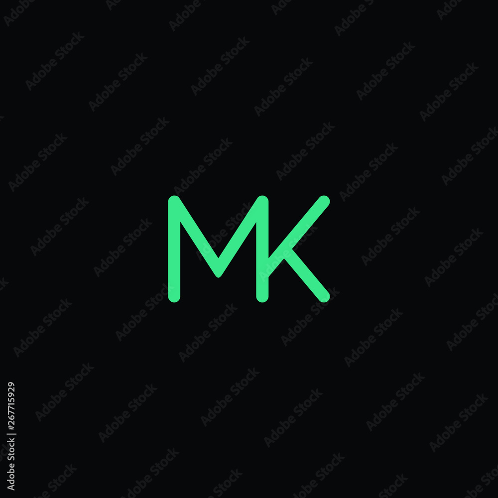 M and K initials letter icon vector M and K initials letter icon vector