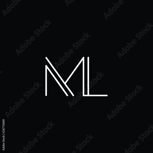 M and L initials letter icon vector