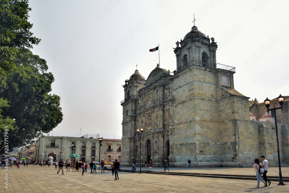 Fototapeta premium catedral de la ciudad de oaxaca mexico