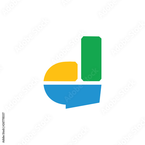 letter d simple geometric colorful logo