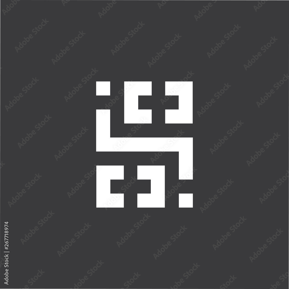 Obraz premium square geometric plus medical line logo vector