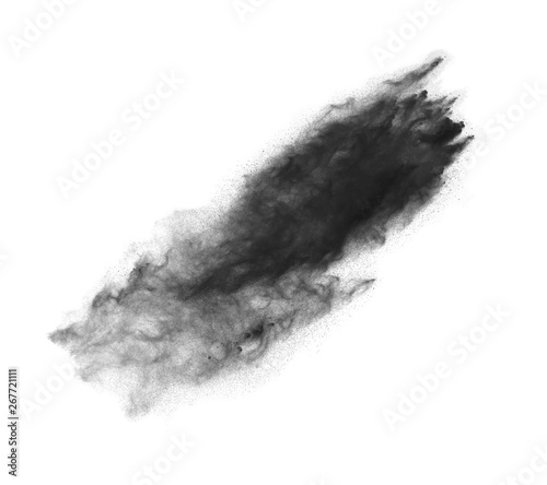Freeze motion of white dust explosions isolated on white background