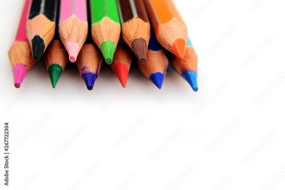 color pencils isolated on white background color pencils isolated on white background