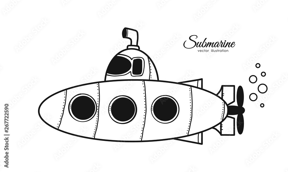 Doodle Sketch Submarine vector illustration  frescomovie 7164199   Stockfresh