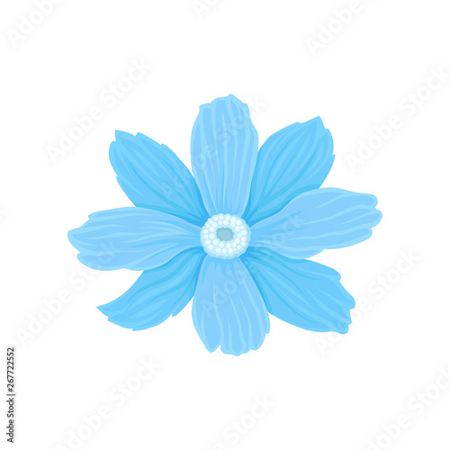 Light blue flower. Vector illustration on white background. © Happypictures