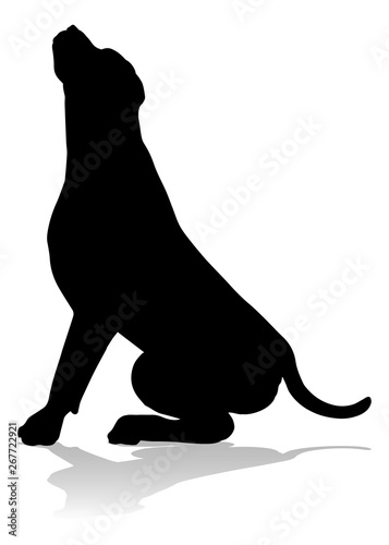 A detailed animal silhouette of a pet dog